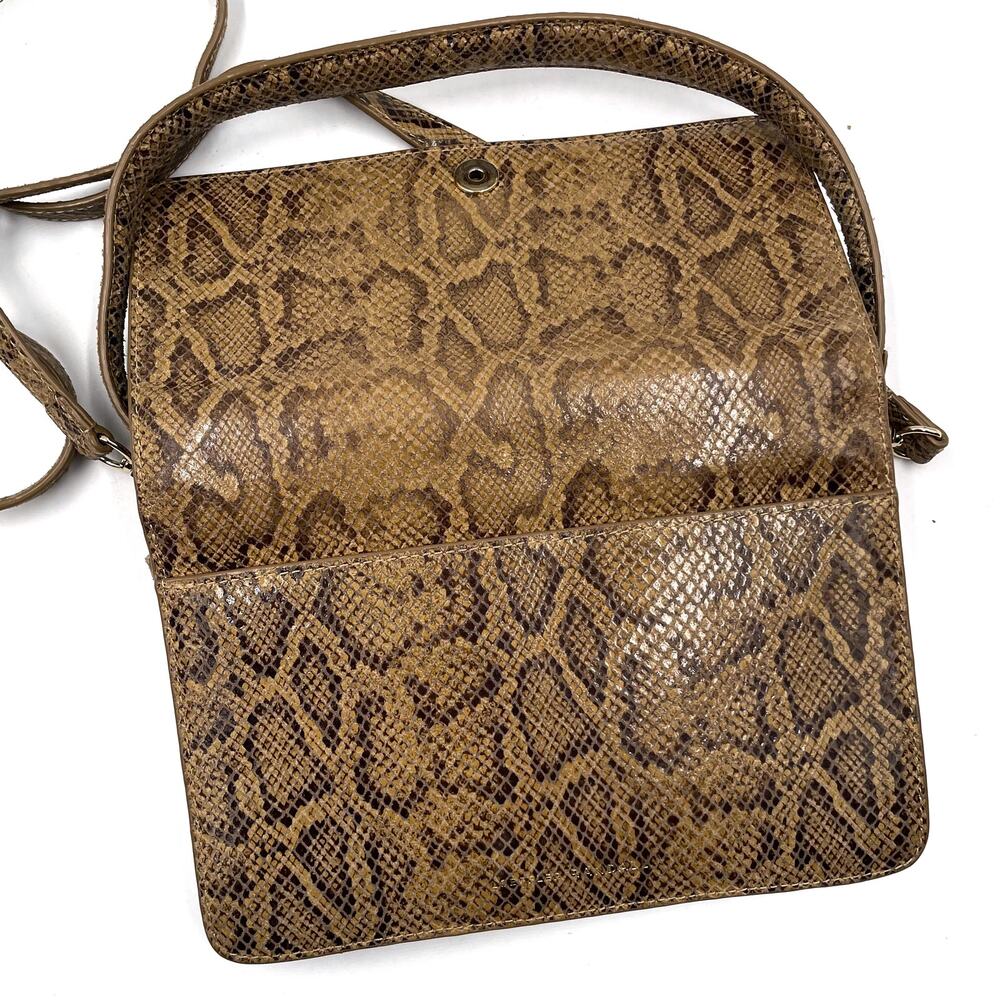 Loeffler Randall Katalina Snake Print Bag‎ Brown Shoulder Crossbody Strap - Picture 6 of 16